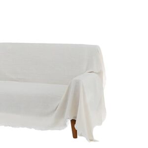 LOLAhome Cubre sofá blanco de algodón y poliéster de 290x180 cm