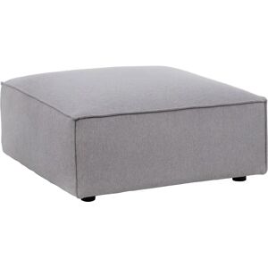 LOLAhome Sofá modular púff gris claro de tela y madera de 94x94x44 cm