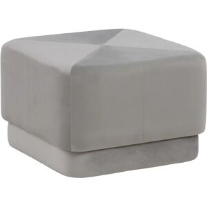 LOLAhome Puff tapizado gris de terciopelo de 60x60x40 cm