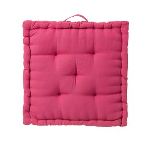 LOLAhome Cojín de suelo rosa de algodón y poliéster de 45x45 cm con relleno