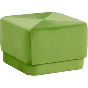 LOLAhome Puff tapizado verde de terciopelo de 60x60x40 cm