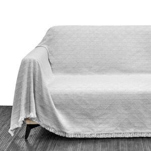 LOLAhome Cubre sofá gris multiusos de tela con textura de 290x230 cm