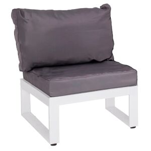 LOLAhome Sillón de jardín Anne módulo central gris y blanco de aluminio