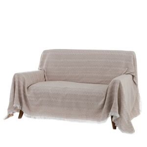 LOLAhome Cubre sofá beige de algodón y poliéster de 290x180 cm