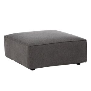 LOLAhome Sofá modular púff gris oscuro de tela y madera de 94x94x44 cm