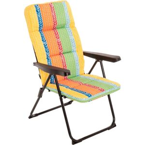 LOLAhome Sillón de playa acolchado de 4 posiciones de acero y tela de lona Oxford multicolor