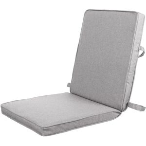 LOLAhome Cojín de exterior para silla de respaldo bajo de tejido antilluvia gris de 90x40 cm