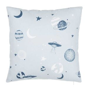 LOLAhome Cojín de planetas azul de algodón de 40x40 cm con relleno