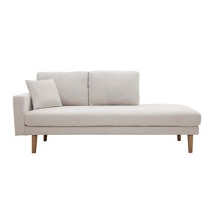 Miliboo Chaise longue de tejido efecto aterciopelado texturizado beige 190 cm BERTILLE