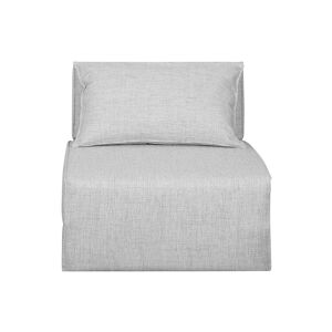 Miliboo Sillón cama de 1 plaza de tela gris claro VICTOR