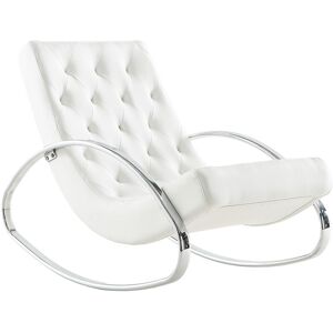 Miliboo Sillón mecedora moderno blanco mecedora CHESTY