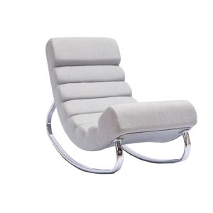 Miliboo Sillón mecedora moderno en tejido gris claro TAYLOR