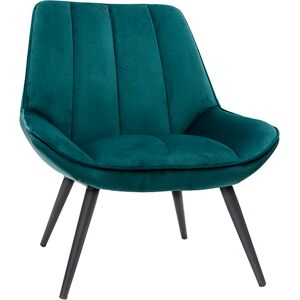 Miliboo Sillón moderno en tejido efecto terciopelo azul petróleo BILLIE