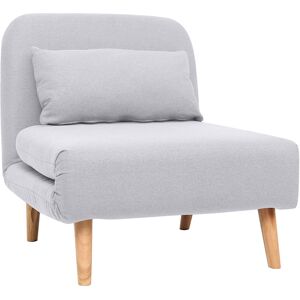 Miliboo Sillón nórdico convertible tejido gris claro AMIKO