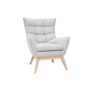 Miliboo Sillón nórdico gris claro y madera BRODY