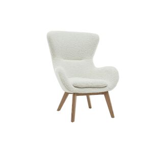 Miliboo Sillón nórdico tejido oveja y madera ESKUA