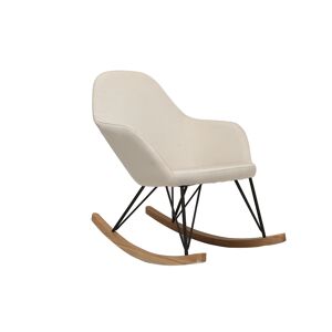 Miliboo Sillón relax - Mecedora tejido natural patas metal y fresno JHENE