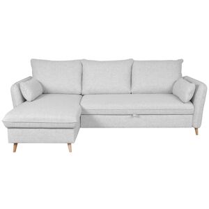 Miliboo Sofá cama con chaise longue a la derecha y canapé gris claro - DRISS