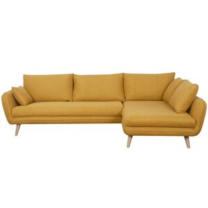 Miliboo Sofá chaise longue a la derecha estilo nórdico 5 plazas amarillo comino CREEP