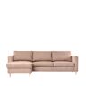 Klast Home Sofá chaise longue de tejido beige 248 x 82 cm