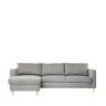 Klast Home Sofá chaise longue de tejido gris 248 x 82 cm
