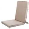 LOLAhome Cojín de exterior para silla de respaldo alto de tejido antilluvia beige de 123x48 cm