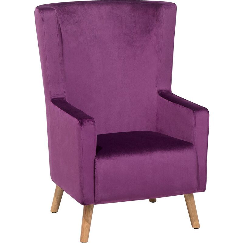 Beliani - Sillón tapizado en terciopelo violeta ONEIDA