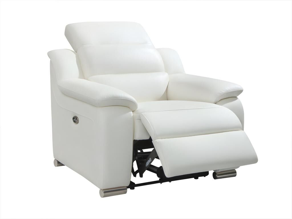 Unique Sillón relax de piel ARENA - Blanco marfil