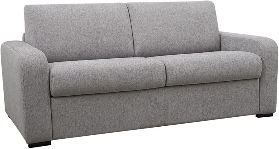 Unique Sofá cama de 3 plazas de tela tipo italiano gris BEVIS - Colchón de 18 cm