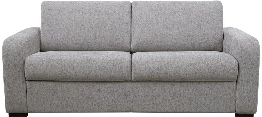 Unique Sofá cama de 4 plazas de tela tipo italiano gris BEVIS - Colchón de 14 cm