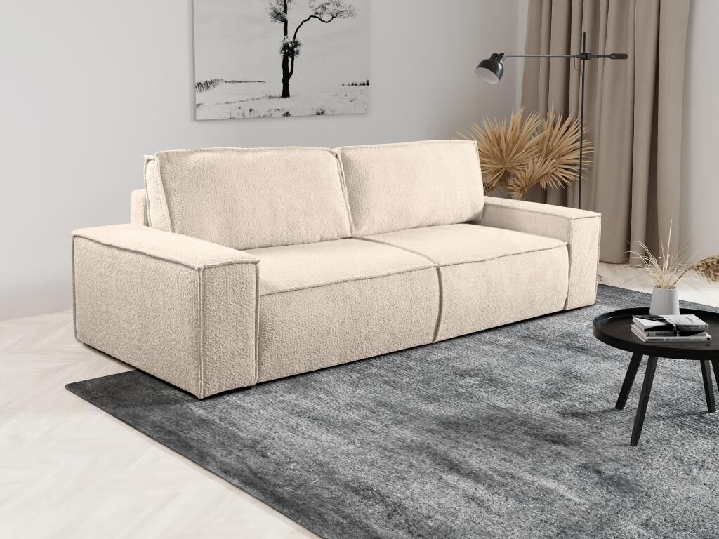 Unique Sofá cama de 3 plazas de tela bouclette beige AMELIA de PASCAL MORABITO