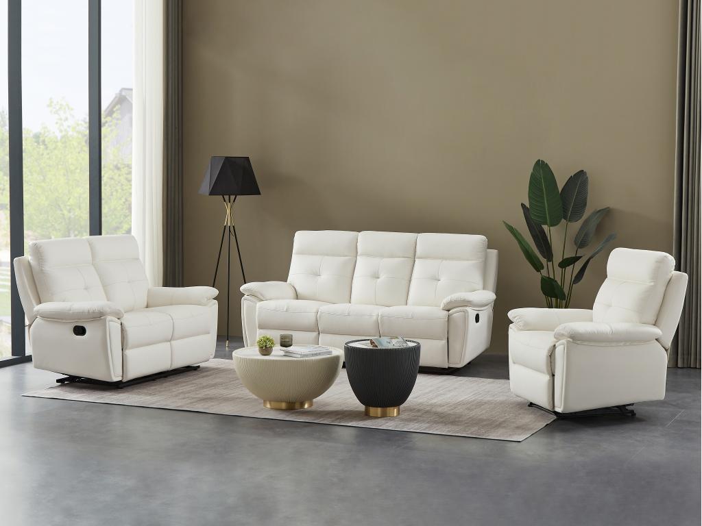 Unique Sillón relax de piel blanco VINETA