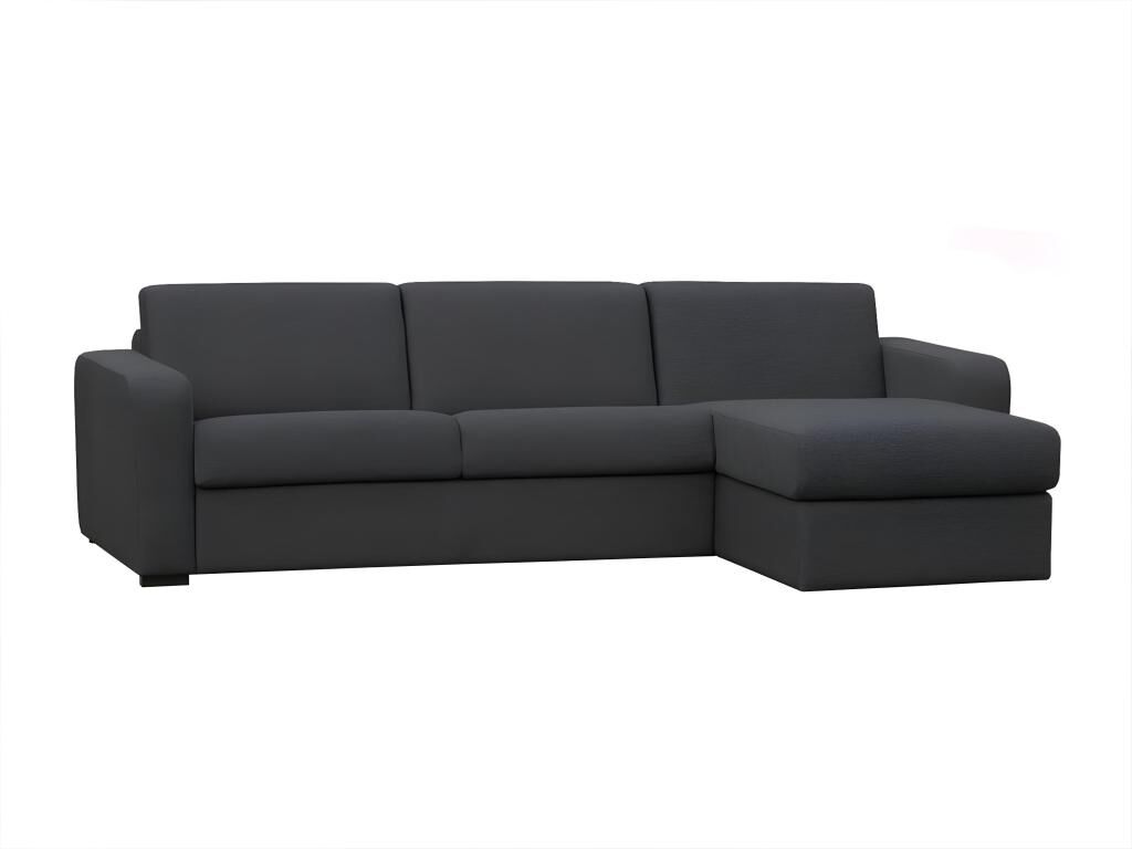 Unique Sofá cama rinconero italiano de orientación reversible FLAVIEN tapizado de tela - Gris antracita