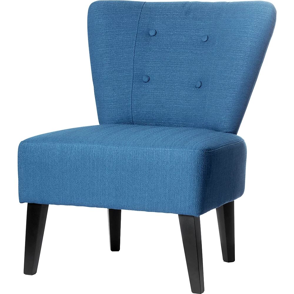 kaiserkraft Sillón BRIGHTON, patas de madera maciza, azul