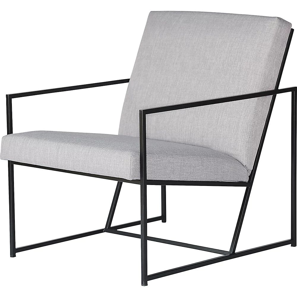 kaiserkraft Sillón lounge STYLE, armazón negro, gris