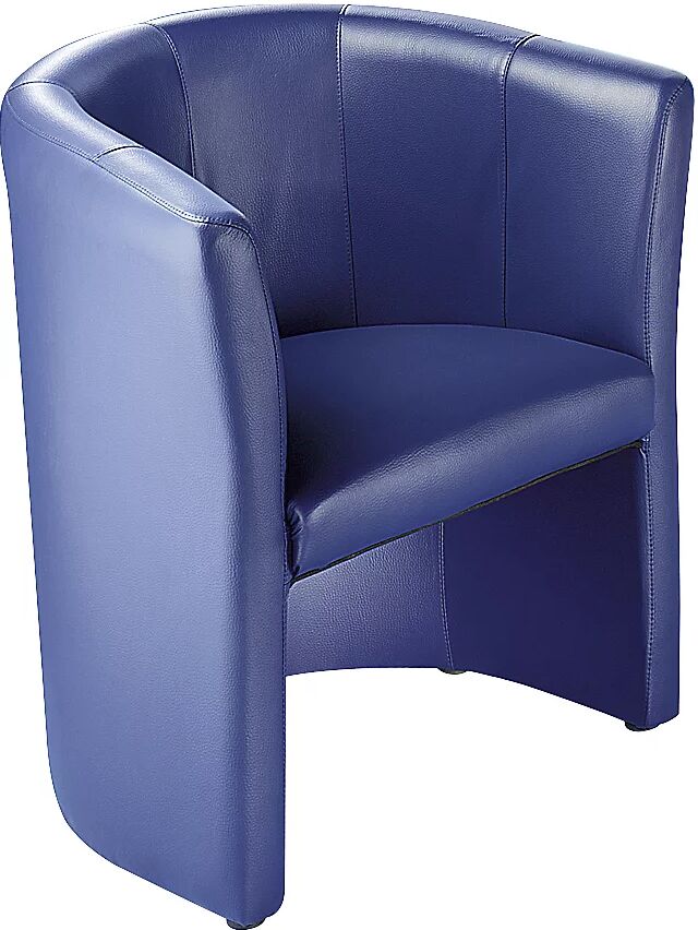 kaiserkraft Sillón de club, tapizado de poliuretano, azul oscuro