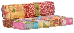 vidaXL Puf Patchwork De Tela