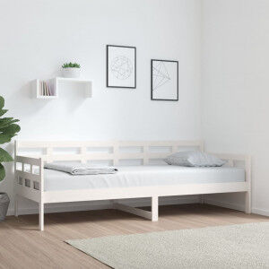 vidaXL Sofá Cama Madera Maciza De Pino Blanco 80x200 Cm