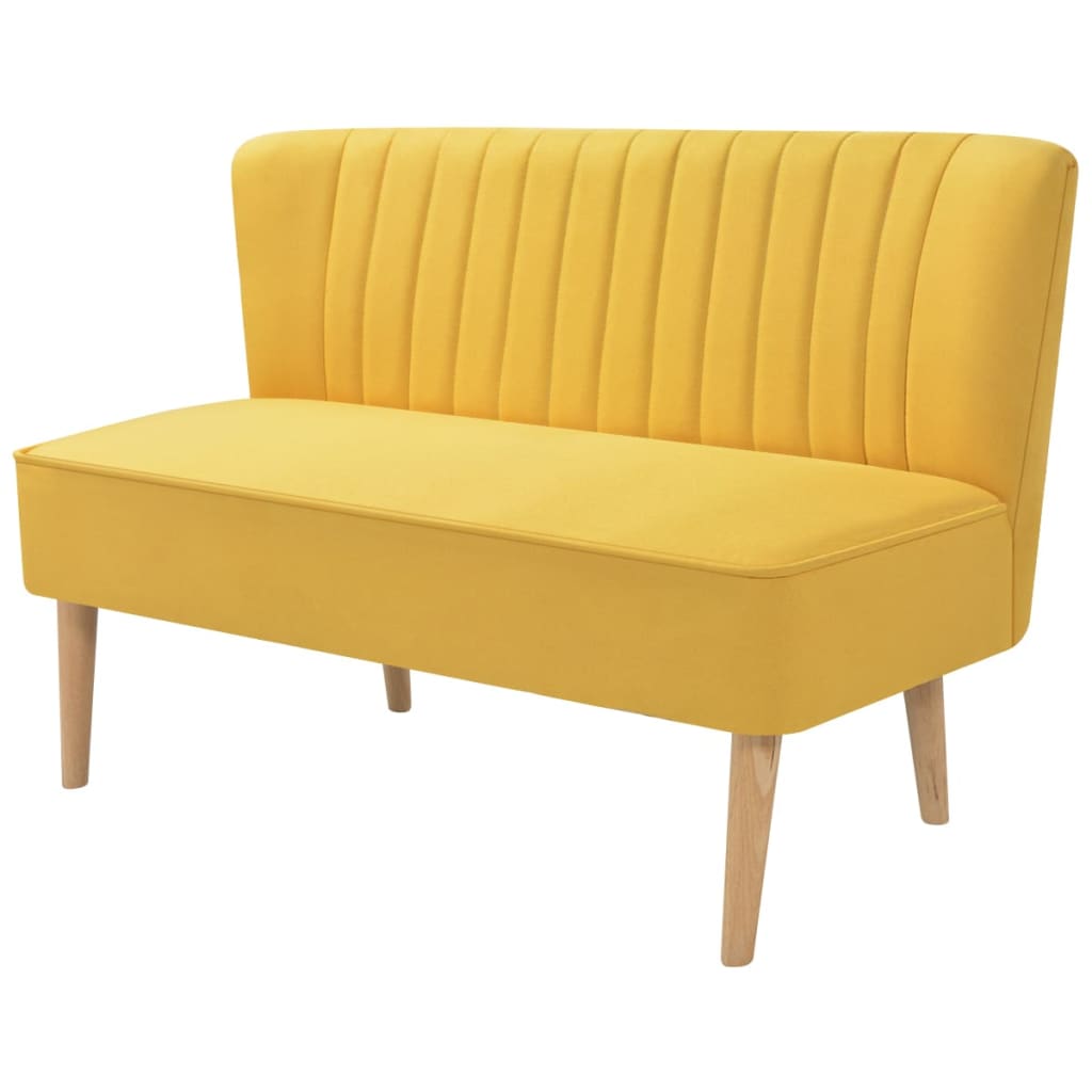 vidaXL Sofá de tela amarillo 117x55,5x77 cm