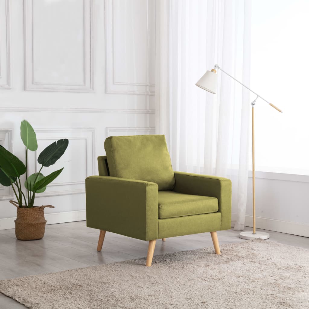 vidaXL Sillón de tela verde