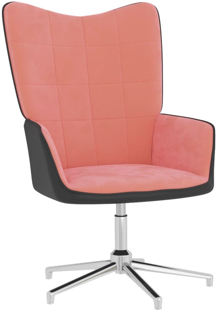 vidaXL Silla de relajación de terciopelo rosa y PVC