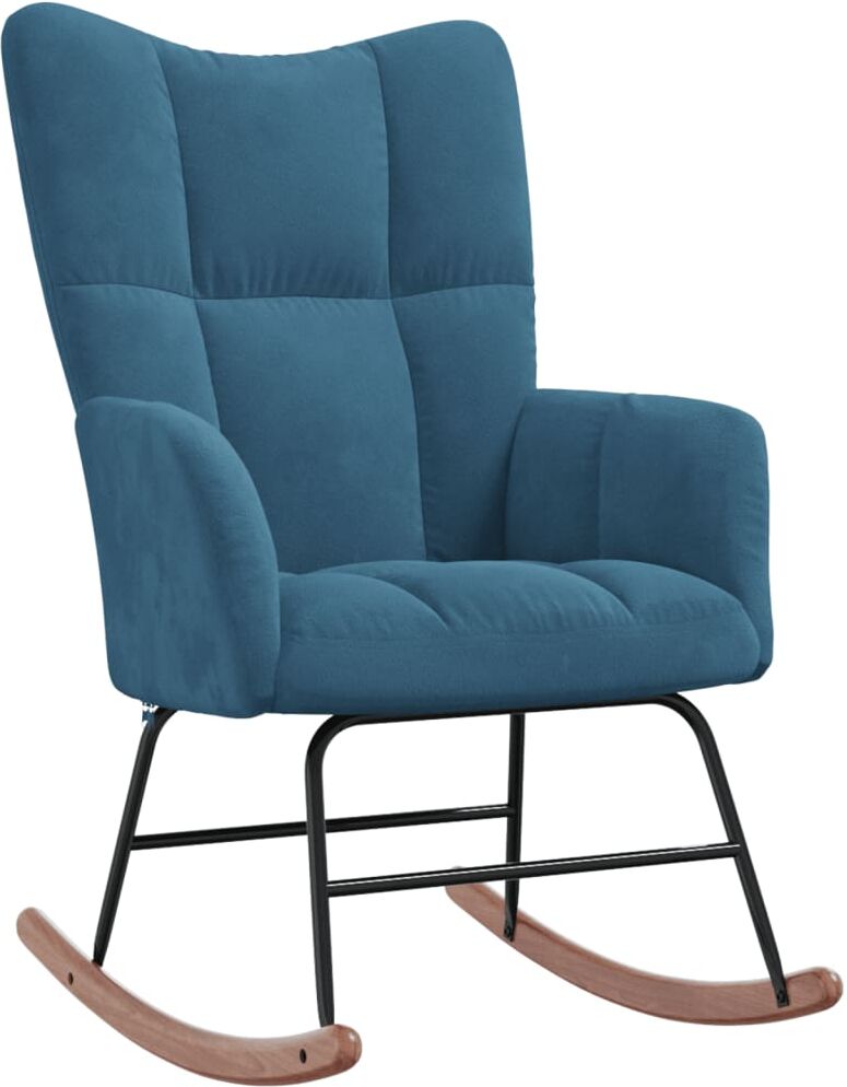 vidaXL Silla mecedora de terciopelo azul