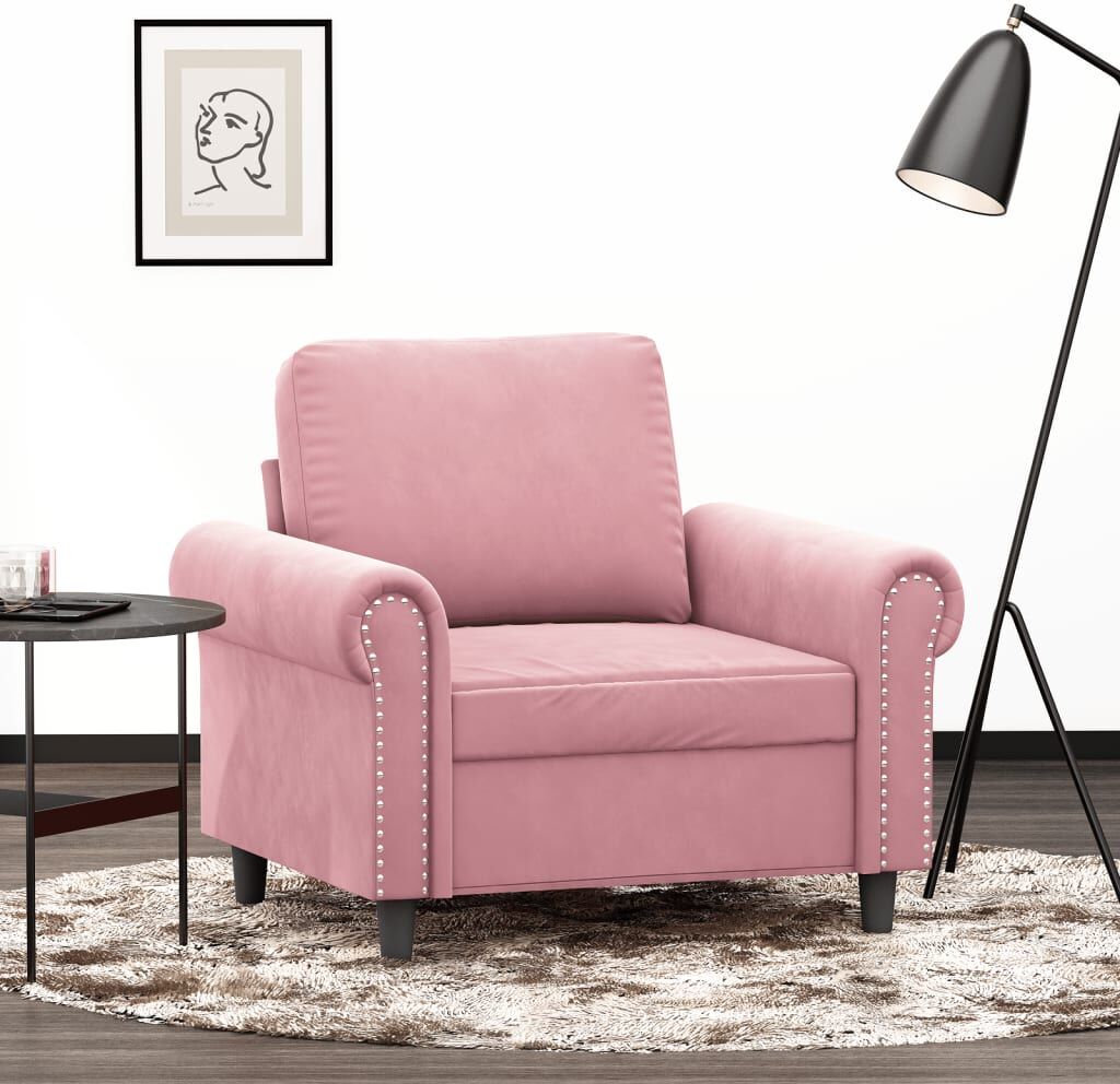 vidaXL Sillón de terciopelo rosa 60 cm