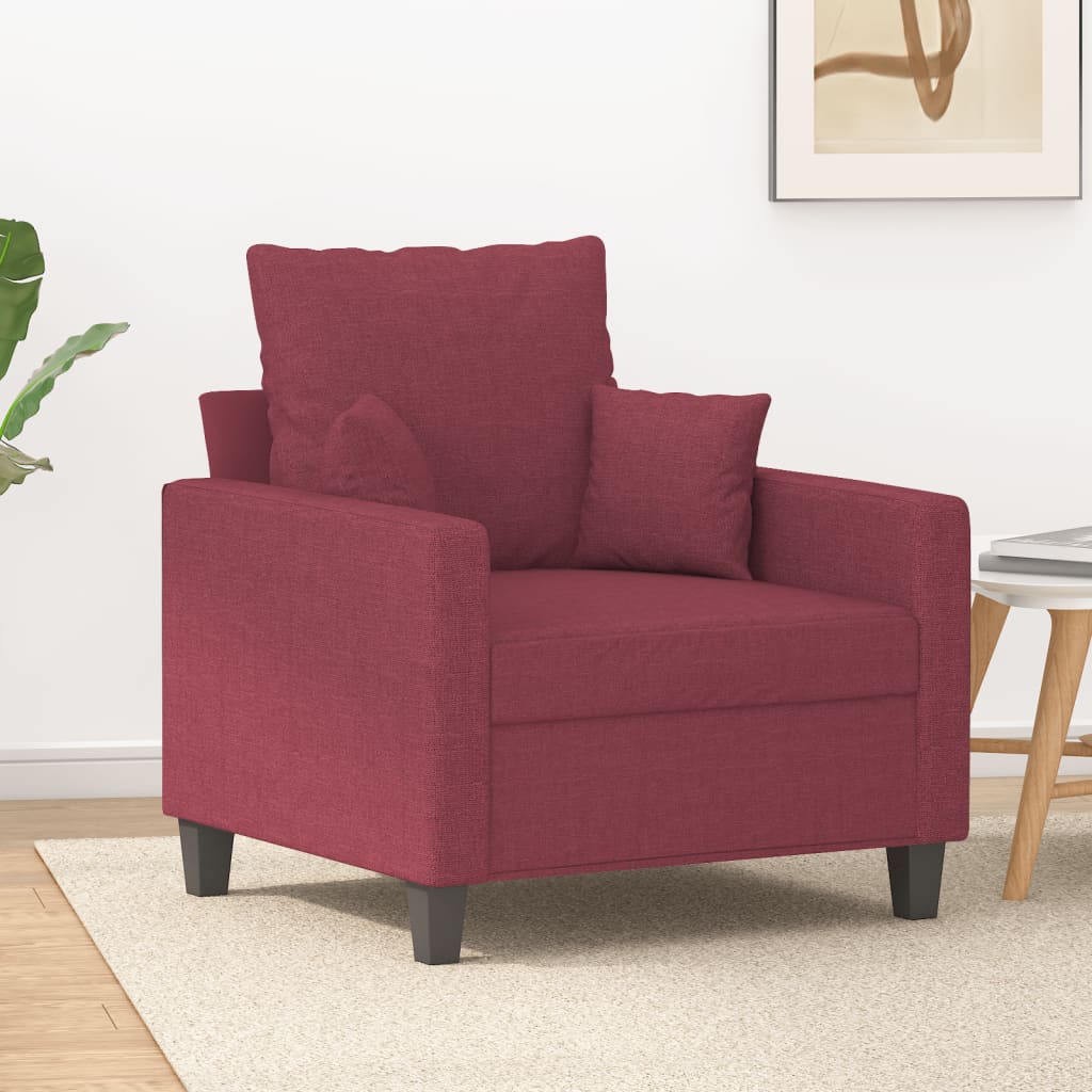 vidaXL Sillón de tela rojo tinto 60 cm