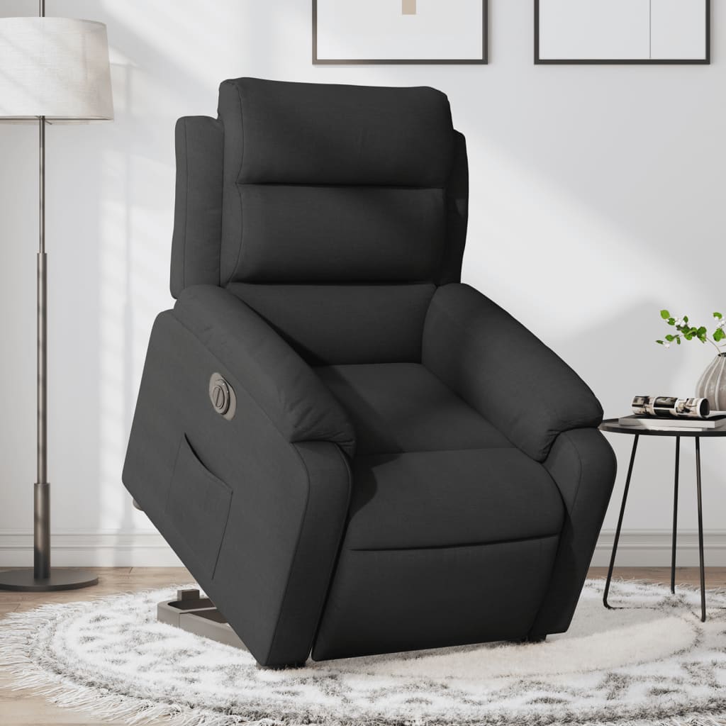 vidaXL Sillón eléctrico reclinable elevable de tela negro