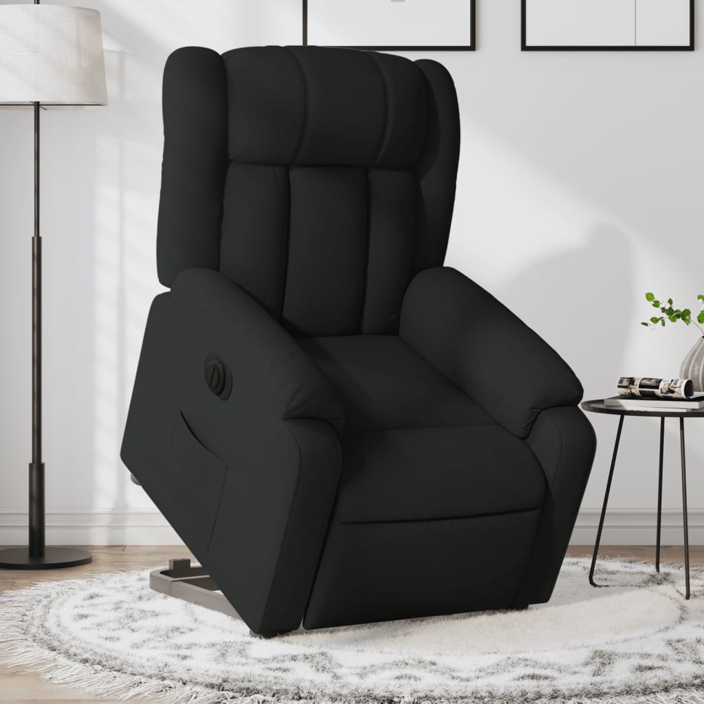 vidaXL Sillón eléctrico reclinable elevable de tela negro