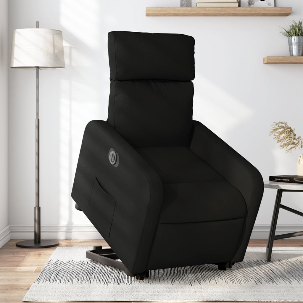 vidaXL Sillón eléctrico reclinable elevable de tela negro