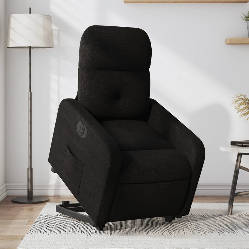 vidaXL Sillón eléctrico reclinable elevable de tela negro