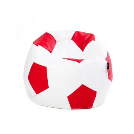 Puff Futbol 60 Diametro Infantil - Rojo y Blanco
