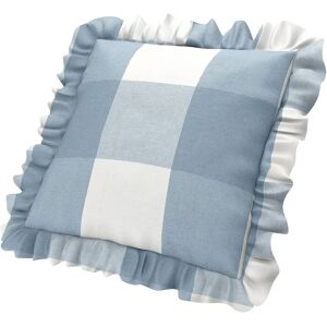 Cushion cover with ruffles , Sky Blue, Linen - Bemz